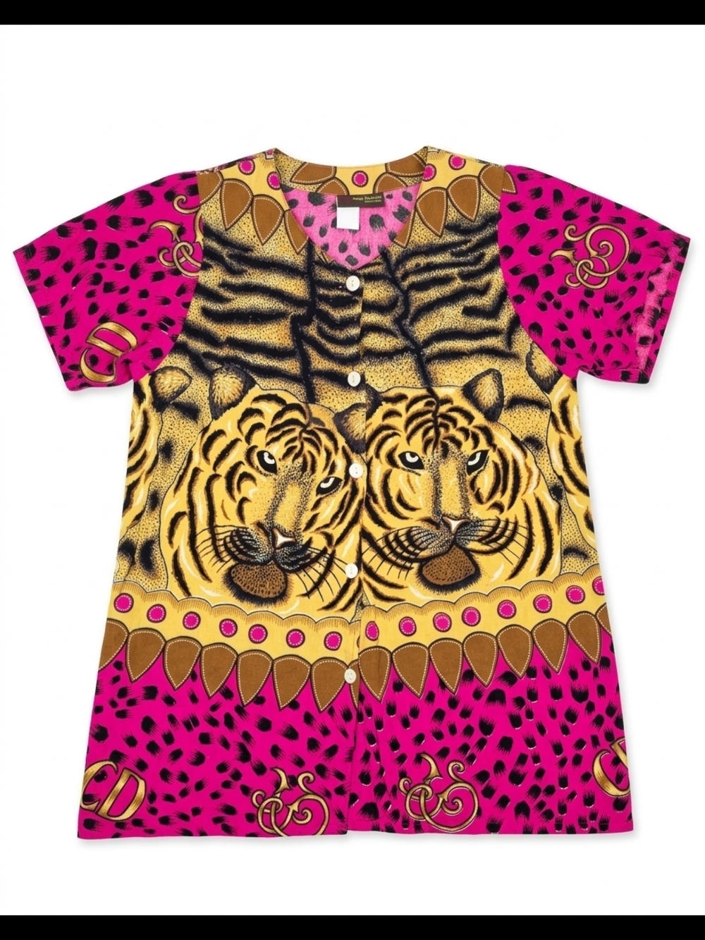 Vintage Sari Busana Tiger Batik Button Down